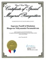 Certificate of Special Mayoral Recognition by Mayor Lisa M. Gillmor. - City of Santa Clara, CA, USA for 42nd Chaturmasya 2022.pdf