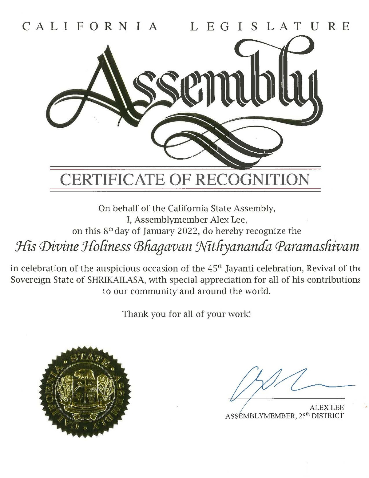 FileCertificate of Special Recognition from Assemblymember Lee.pdf