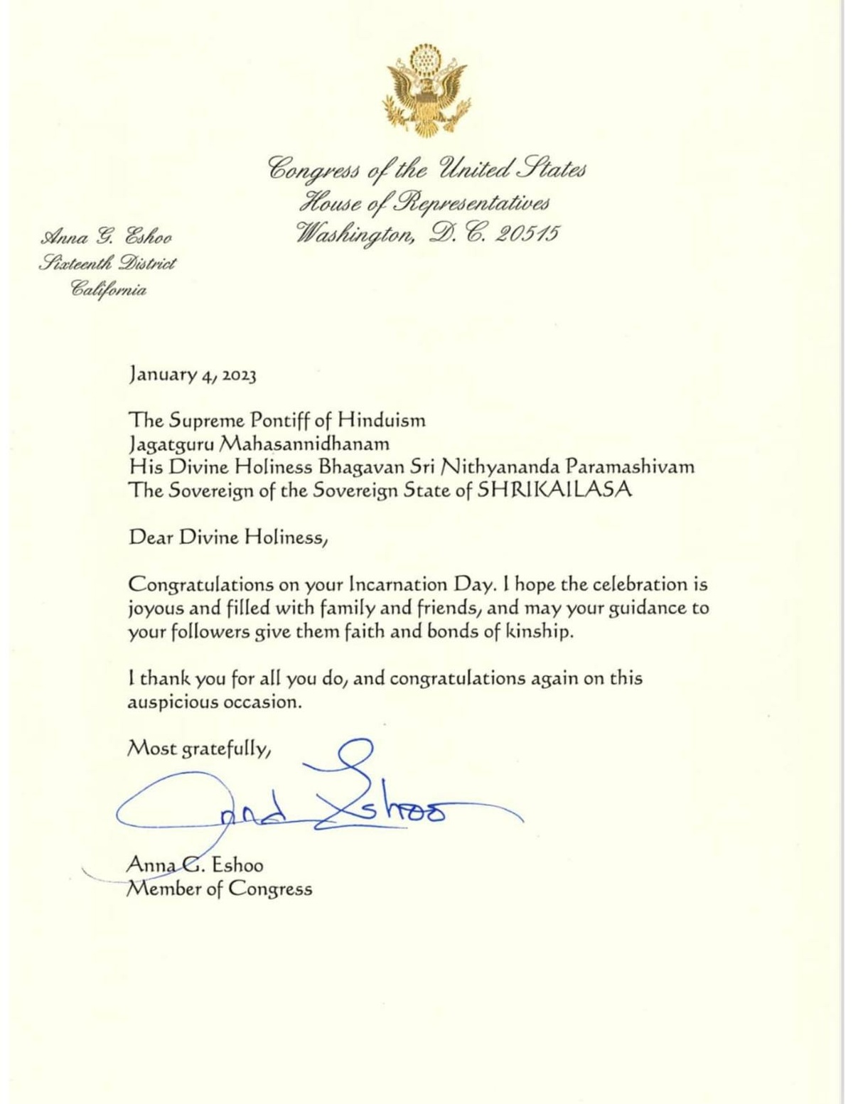 File:Letter of Commendation from Congresswoman Anna G. Eshoo.pdf ...