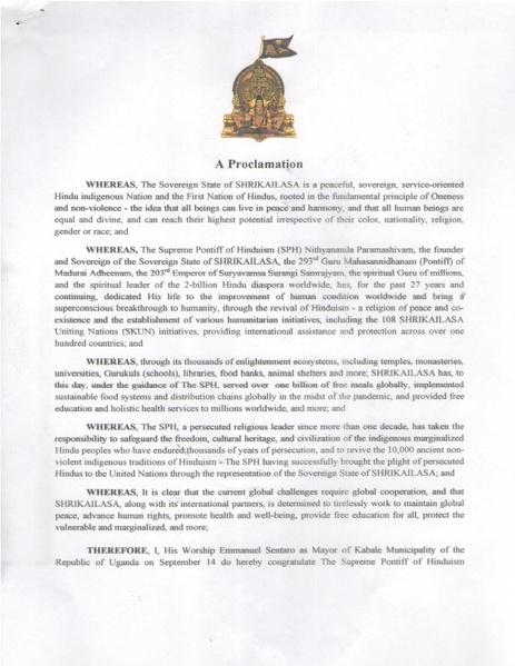 File:Proclamation Uganda Kabale Mayor Byamugisha Sentaro 09-14-22.pdf ...
